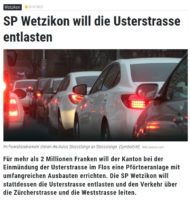 zuerioberland24 zur Medienmitteilung „Die SP Wetzikon will die Usterstrasse entlasten“